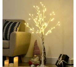 Store HOMCOM Arbre Lumineux Led - 72 Leds - 1,2H M - Metal Pp Blanc