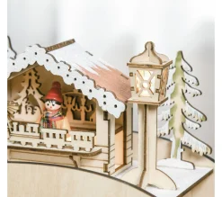 Online HOMCOM Calendrier De L'Avent Led Traineau Blanc Chaud 24 Tiroirs Beige