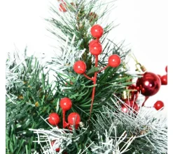 HOMCOM Sapin Et Accessoire^ Lot De 2 Sapins Lumineux Led Décores H. 78 Cm Aspect Enneige