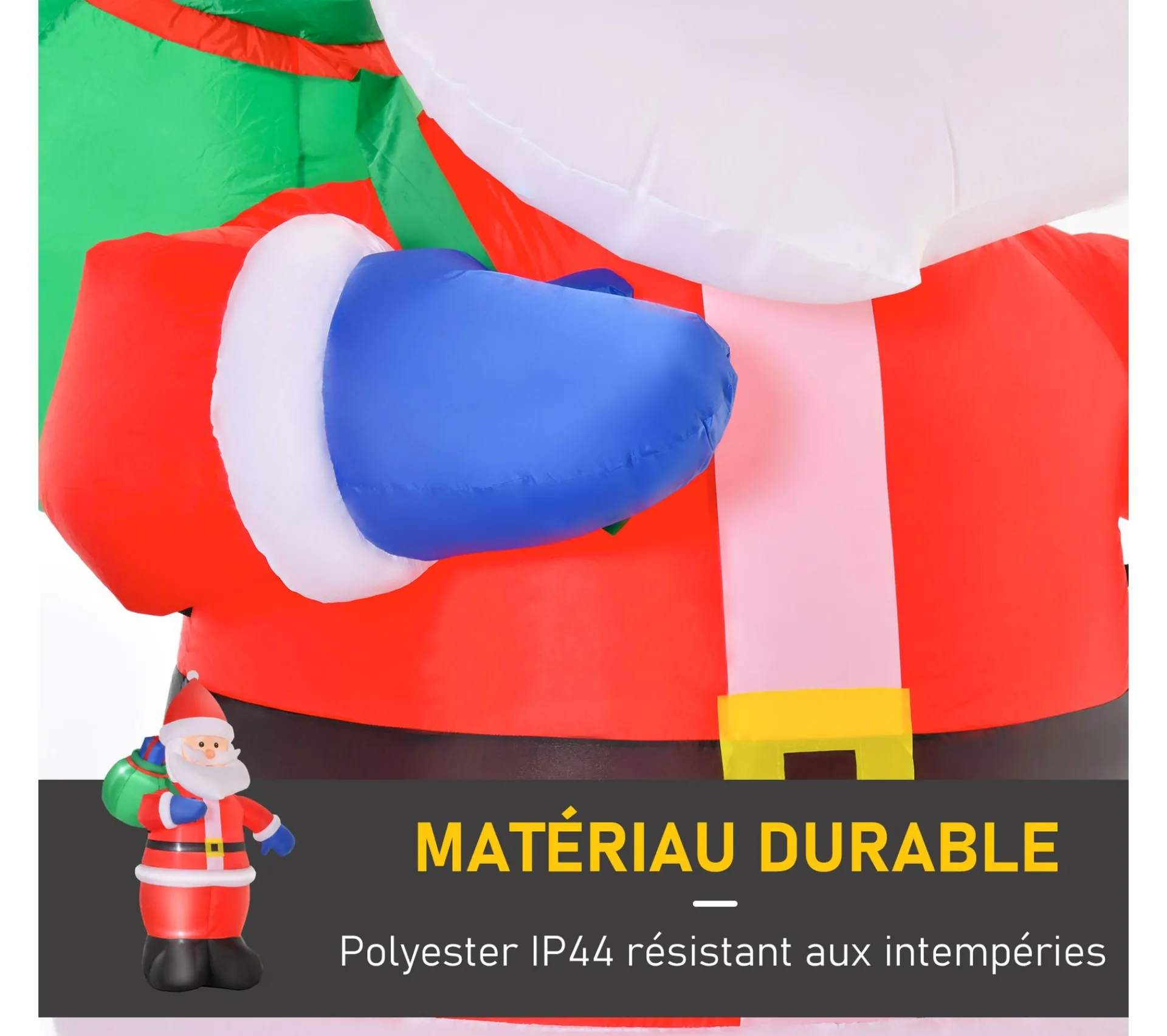 Online HOMCOM Pere Noël Gonflable Led 2,4H M Avec Hotte Polyester Impermeable Rouge