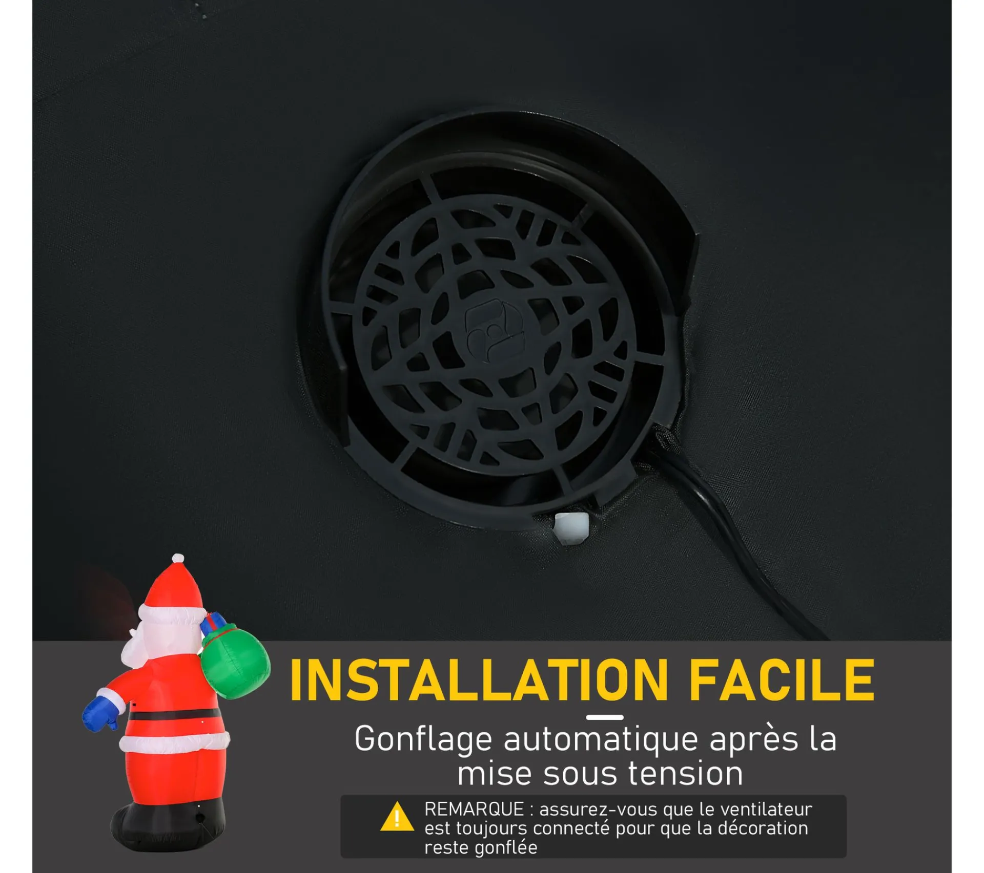 Online HOMCOM Pere Noël Gonflable Led 2,4H M Avec Hotte Polyester Impermeable Rouge