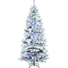 HOMCOM Sapin Et Accessoire^ Sapin De Noël Artificiel Enneige Lumineux Led Multicolore