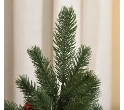 HOMCOM Sapin Et Accessoire^ Sapin De Noël Artificiel De Table Bureau H. 50 Cm Avec Décorations