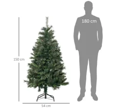 HOMCOM Sapin Et Accessoire^ Sapin De Noël Artificiel Imitation Nordmann H. 150 Cm Vert