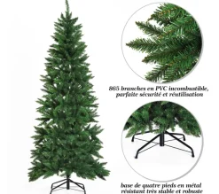 HOMCOM Sapin Et Accessoire^ Sapin De Noël Artificiel Imitation Nordmann