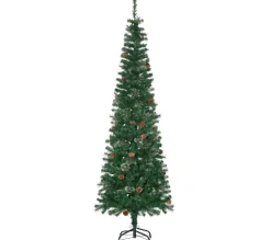 HOMCOM Sapin Et Accessoire^ Sapin De Noël Artificiel 556 Branches 42 Pommes De Pin Inclus