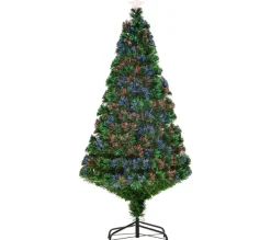 HOMCOM Sapin Et Accessoire^ Sapin De Noël Artificiel Lumineux Vert H. 150 Cm