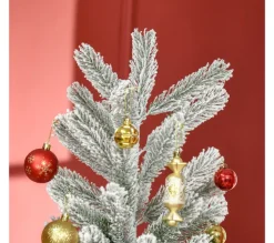 HOMCOM Sapin Et Accessoire^ Sapin De Noël Artificiel Enneige 112 X 180H Cm 521 Branches Pines Imitation Nordmann