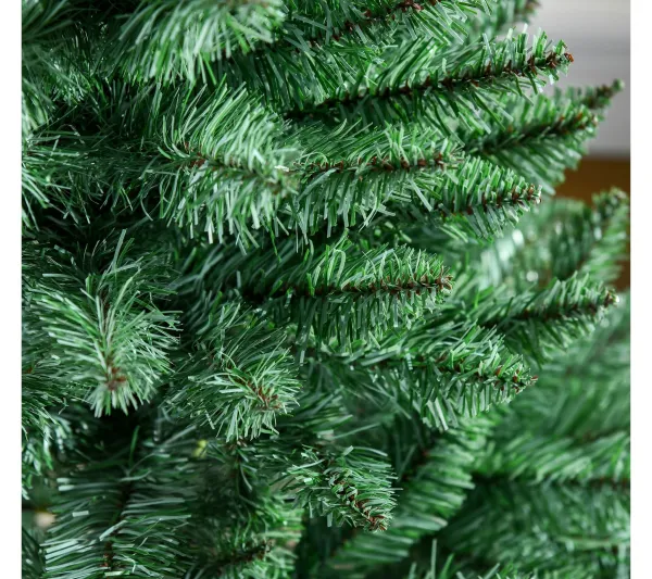 HOMCOM Sapin Et Accessoire^ Sapin De Noël Artificiel Imitation Nordmann H.120 Cm Pied Bois Vert