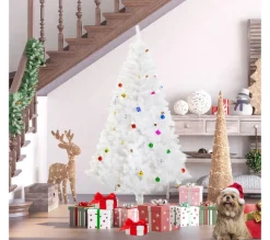 HOMCOM Sapin Et Accessoire^ Sapin De Noël Artificiel Décore 180H Cm