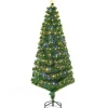 HOMCOM Sapin Et Accessoire^ Sapin De Noël Artificiel Lumineux Fibre Optique Led Vert