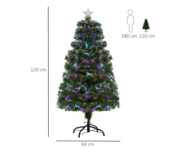 HOMCOM Sapin Et Accessoire^ Sapin De Noël Artificiel Lumineux Vert
