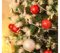 HOMCOM Sapin Et Accessoire^ Sapin De Noël Artificiel Enneigees 75 X 150H Cm 554 Branches Pines Imitation Nordmann 41 Houx
