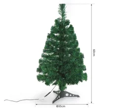 HOMCOM Sapin Et Accessoire^ Sapin De Noël Artificiel Lumineux Fibre Optique Vert