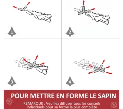 HOMCOM Sapin Et Accessoire^ Sapin De Noël Artificiel Lumineux Fibre Optique Vert