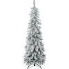 HOMCOM Sapin Et Accessoire^ Sapin De Noël Artificiel Aspect Enneige Pied Support Inclus