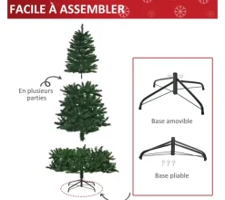 HOMCOM Sapin Et Accessoire^ Sapin De Noël Artificiel Imitation Nordmann Vert