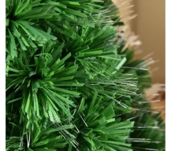 HOMCOM Sapin Et Accessoire^ Sapin De Noël Artificiel Lumineux Fibre Optique Vert