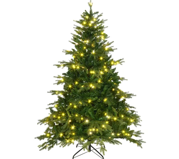 HOMCOM Sapin Et Accessoire^ Sapin De Noël Artificiel Lumineux Led X 320 Blanc Chaud H. 180H Cm Vert