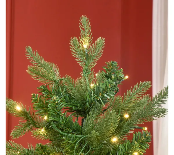 HOMCOM Sapin Et Accessoire^ Sapin De Noël Artificiel Lumineux Led X 320 Blanc Chaud H. 180H Cm Vert