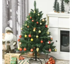HOMCOM Sapin Et Accessoire^ Sapin De Noël Artificiel Imitation Nordmann H.120 Cm Vert