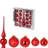 HOMEA Guirlande Et Boule De Sapin^ Kit De 19 Boules De Noël Rouge