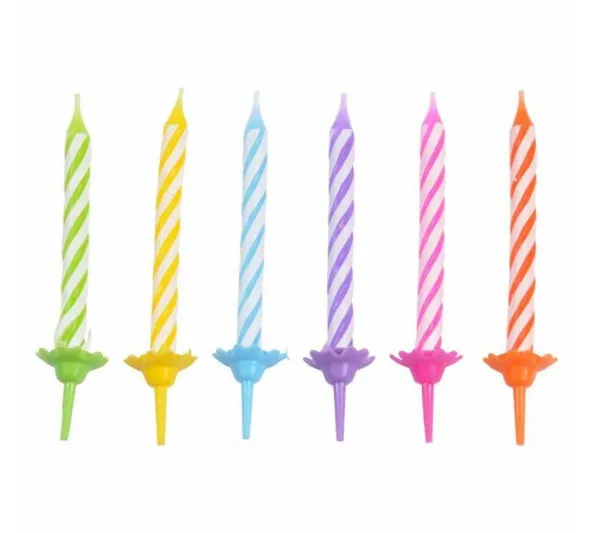 HOMEA Anniversaire Et Autres Fêtes^ Set De 24 Bougies D Anniversaire 5.5 Cm Multicolore