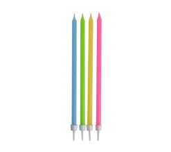 HOMEA Anniversaire Et Autres Fêtes^ Set De 16 Longues Bougies D Anniversaire 14.5 Cm Multicolore