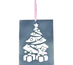 LIFESTYLE HOME COLLECTION Guirlande Et Boule De Sapin^ Suspension Sapin Et Pere Noël En Metal 12X16Cm (Par 2)