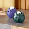 Hot LINEA NATURA Bougeoir Lotus H. 6 Cm Ulila Bleu
