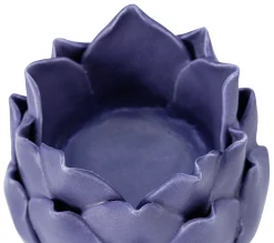 Hot LINEA NATURA Bougeoir Lotus H. 6 Cm Ulila Bleu