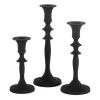Flash Sale * Lot De 3 Bougeoirs Design "Croka" 23Cm Noir