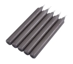 Online * Lot De 5 Bougies Chandelier "Essentiel" 19Cm Gris Fonce