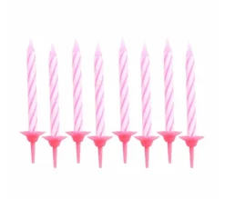 * Anniversaire Et Autres Fêtes^Lot De 24 Bougies D'Anniversaire "Support" 5Cm Rose