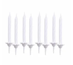 * Anniversaire Et Autres Fêtes^Lot De 24 Bougies D'Anniversaire "Support" 5Cm Blanc
