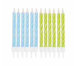 * Anniversaire Et Autres Fêtes^Lot De 12 Bougies D'Anniversaire "Magiques" 6Cm Bleu Et Vert