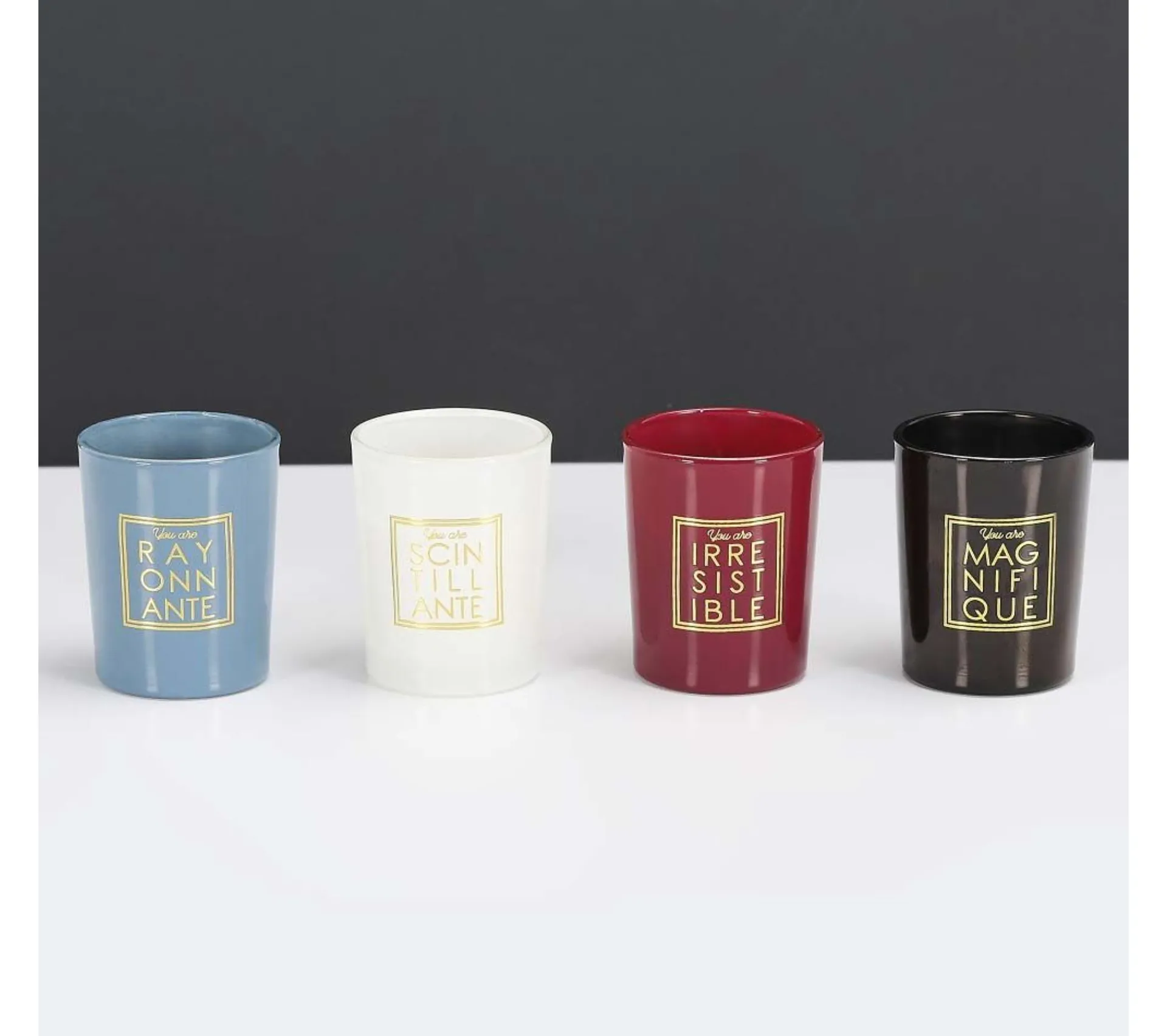 Flash Sale * Lot De 4 Bougies Parfumees "You Are" 6Cm Fleur De Coton