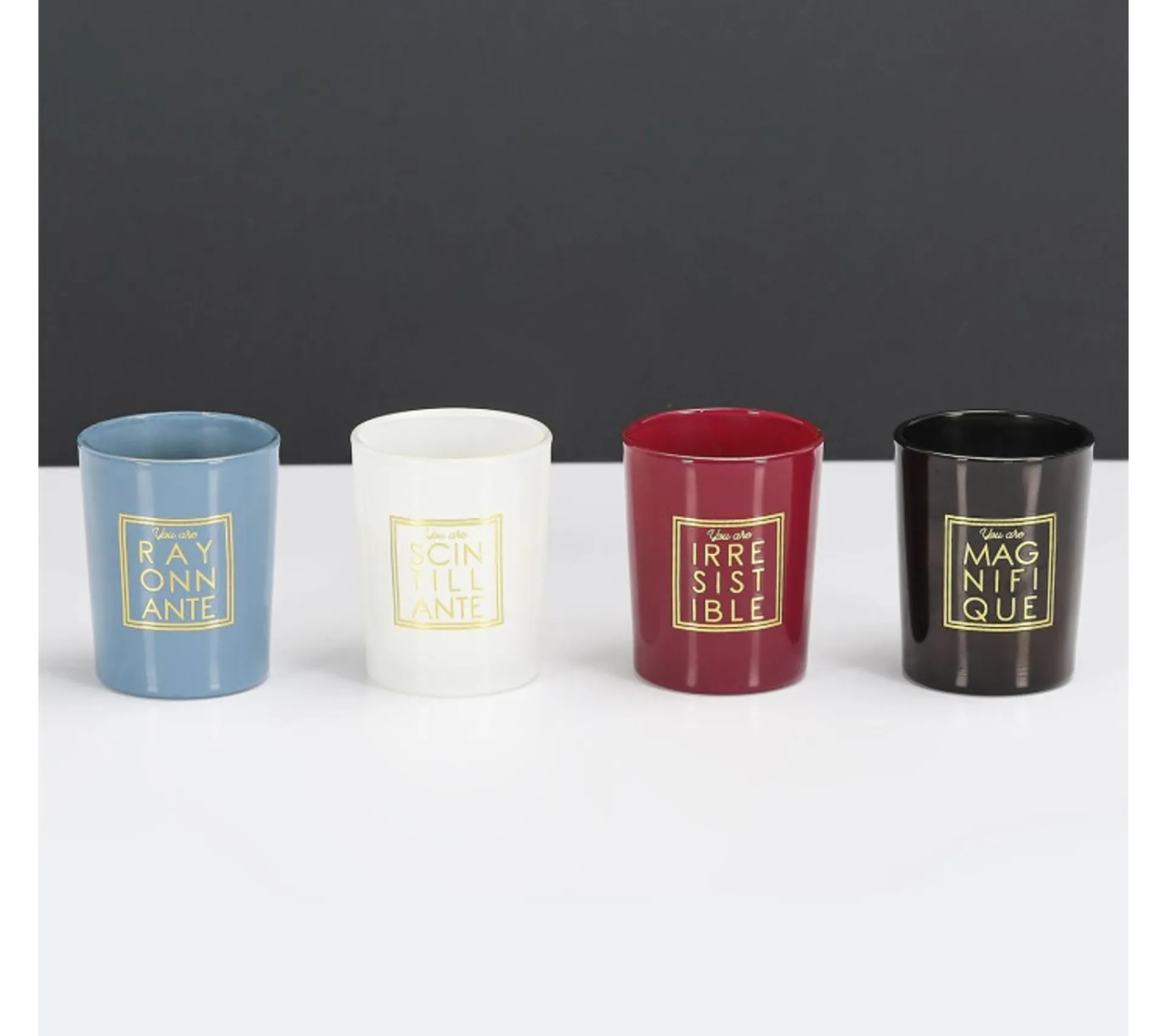 Flash Sale * Lot De 4 Bougies Parfumees "You Are" 6Cm Fleur De Coton