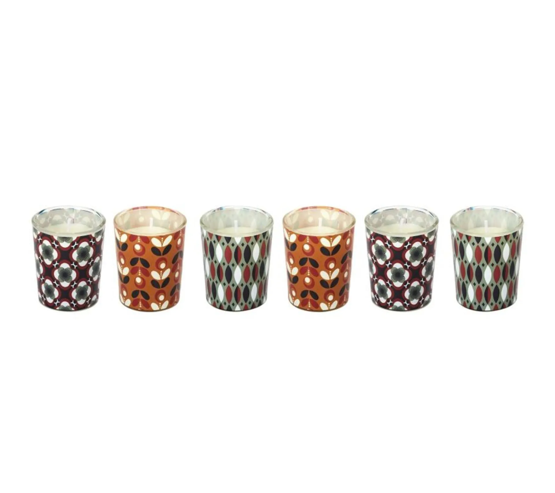 Best Sale * Lot De 6 Bougies Parfumees "Retro" 5Cm Multicolore