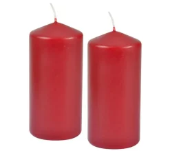 Discount * Lot De 2 Bougies Pilier "Essentiel" 10Cm Rouge