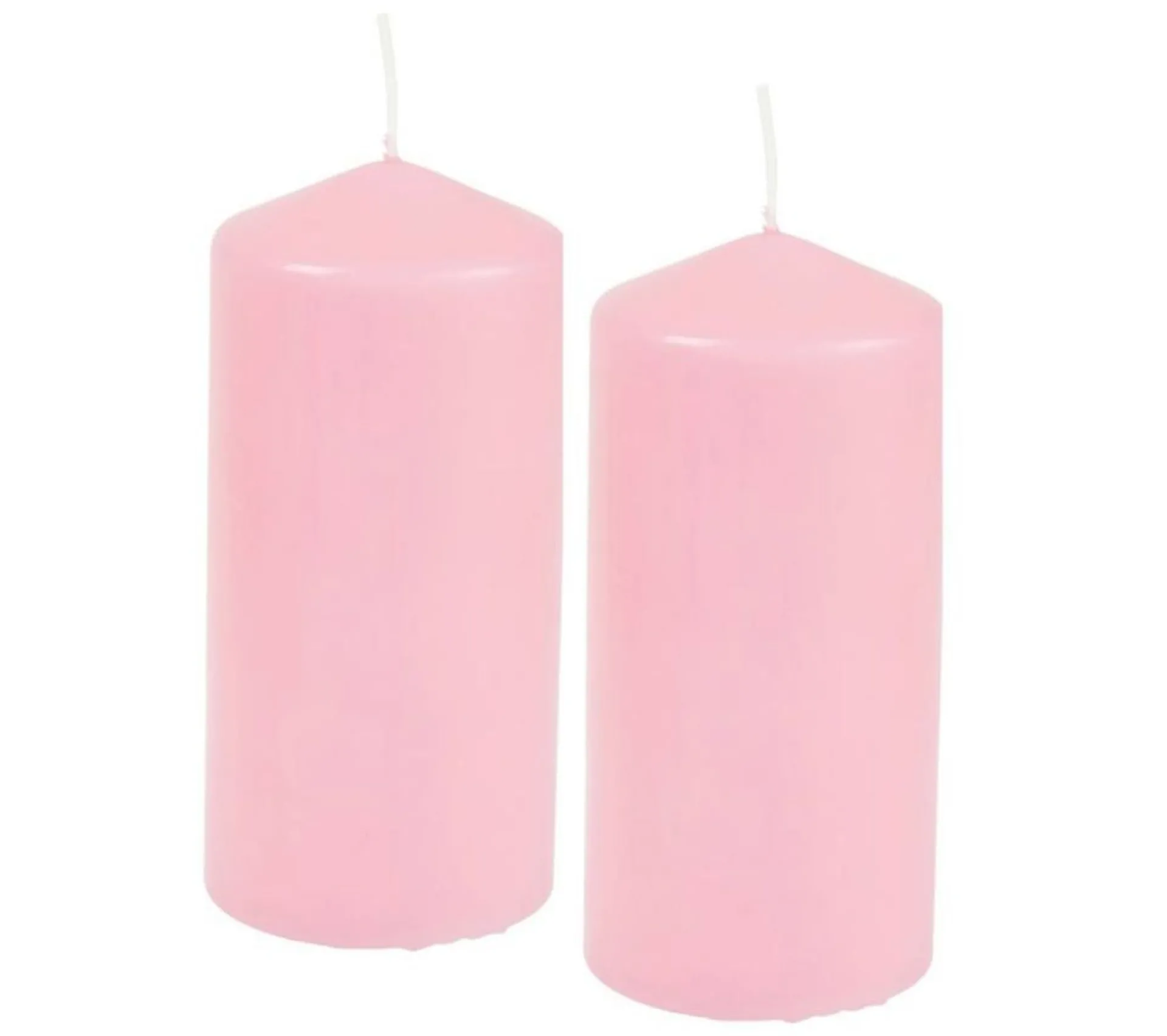 Flash Sale * Lot De 2 Bougies Pilier "Essentiel" 10Cm Rose Clair