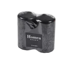 Fashion * Lot De 2 Bougies Pilier "Essentiel" 10Cm Noir