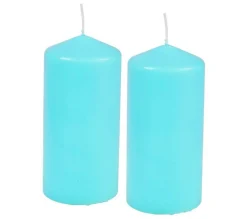 Online * Lot De 2 Bougies Pilier "Essentiel" 10Cm Bleu