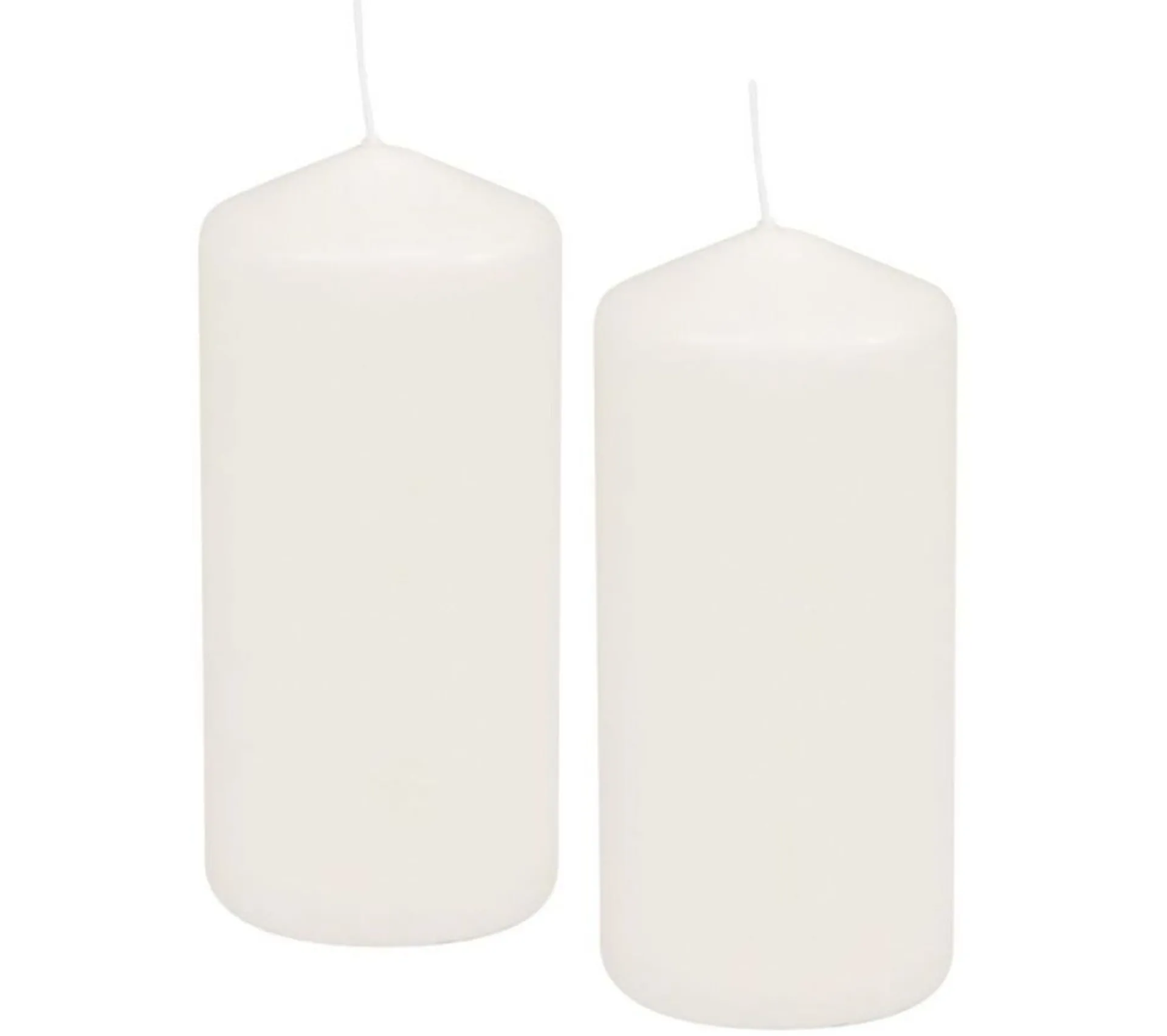 Outlet * Lot De 2 Bougies Pilier "Essentiel" 10Cm Blanc