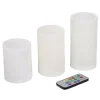 Hot * Lot De 3 Bougies Variation De Couleur "Led" 15Cm Blanc