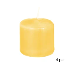 Cheap * Lot De 4 Bougies Votives "Basic" 3Cm Jaune