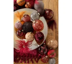 * Guirlande Et Boule De Sapin^Lot De 4 Boules De Noël "Antique" 10Cm Gris Et Or