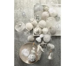 * Guirlande Et Boule De Sapin^Lot De 4 Boules De Noël "Brillant" 10Cm Argent