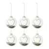 * Guirlande Et Boule De Sapin^Lot De 6 Boules De Noël "C Ur Strass" 8Cm Argent
