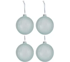 * Guirlande Et Boule De Sapin^Lot De 4 Boules De Noël Déco "Verre" 12Cm Vert